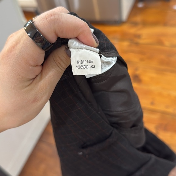 Nine West Slouchy Cyndi stretch brown box pattern office trousers pants size 10 - Picture 5 of 10